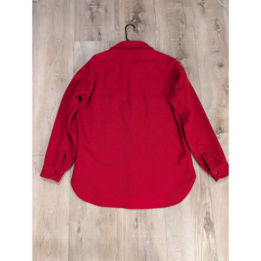 Vintage Pendleton Solid Red Cpo Wool Jacket Usa M… - image 2